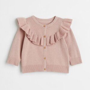 H&M Blush Pink Ruffle Caridgan